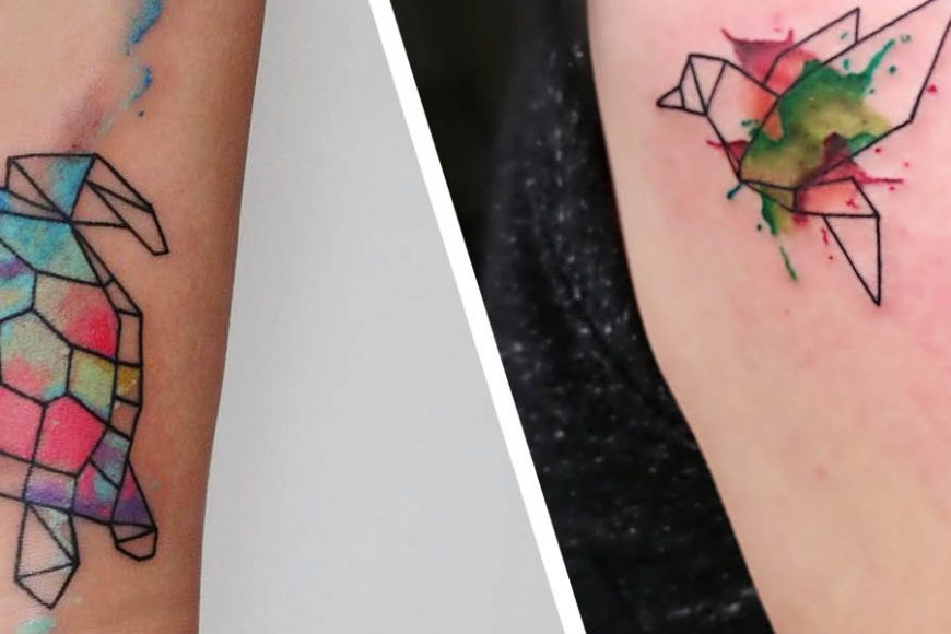 Origami Tattoo 15 Idee per tatuaggi originali e bellissimi INKme Tattoo