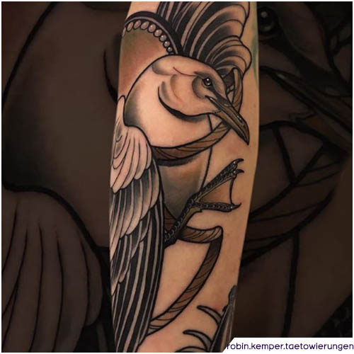 tatuaje de gaviota neo brazo tradicional
