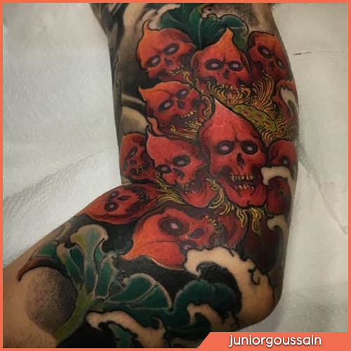 Cráneos de tatuajes japoneses