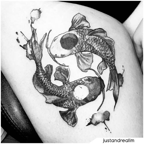 tatuaje de carpas yin yang