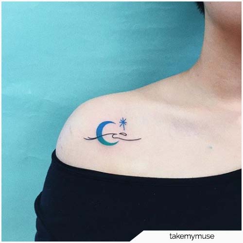 tatuaje de luna de mar