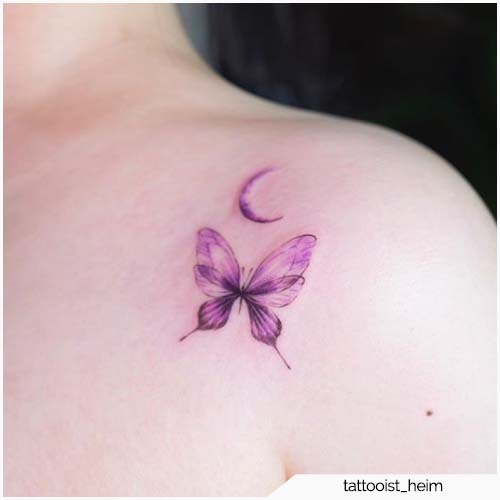 tatuaje de luna púrpura