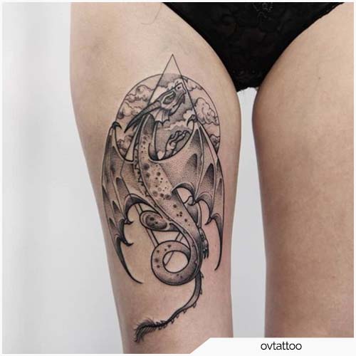 Dragón Luna Tatuaje