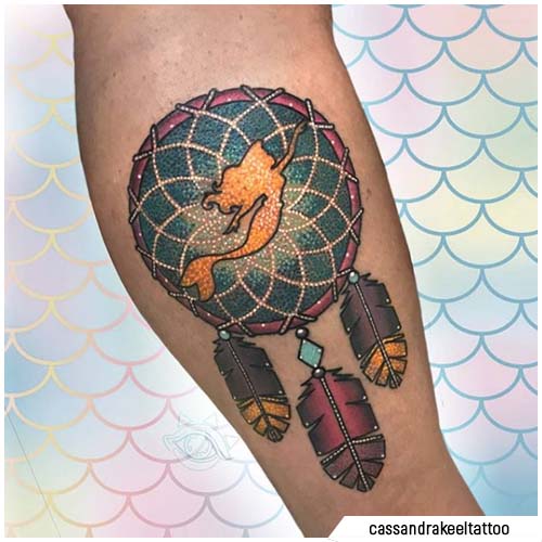 tatuaje de sirena atrapasueños