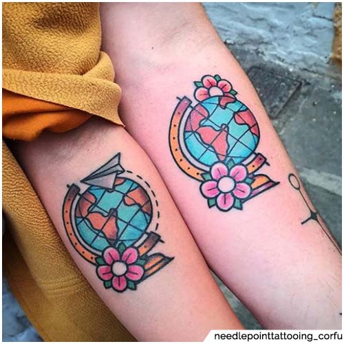 tatuaje de globo de pareja