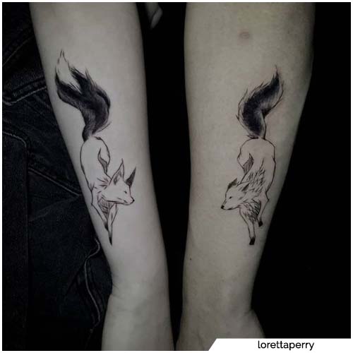 tatuajes de pareja de zorro