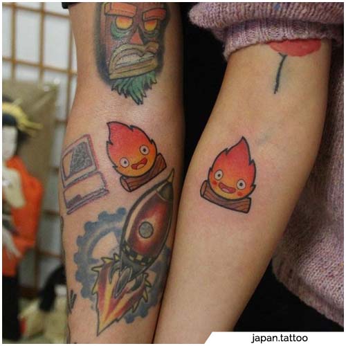 tatuajes de llamas de pareja