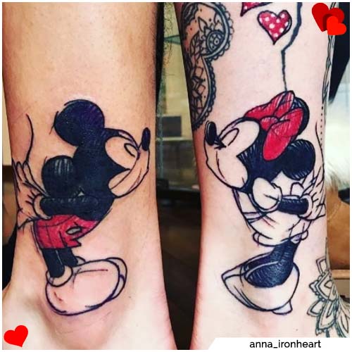 tatuajes de pareja de dibujos animados