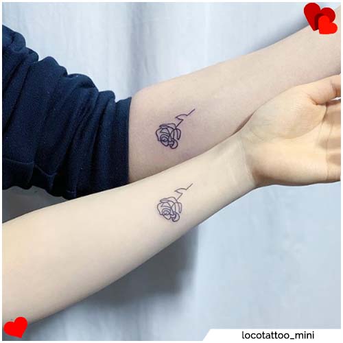 tatuaggi di coppia rosa