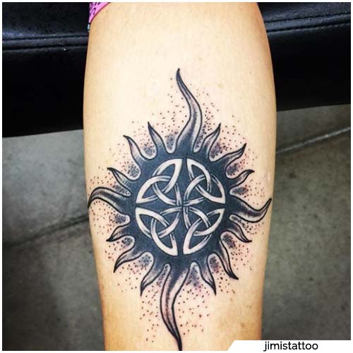 tatuaje de sol celta