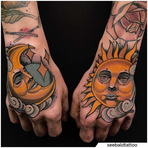 tatuaje de sol y luna
