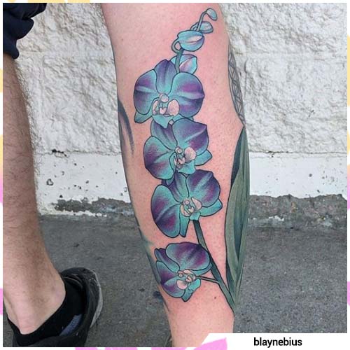 tatuaje de orquídea sombreada