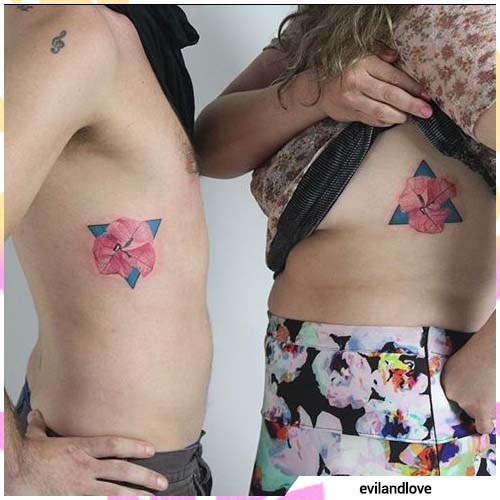 tatuaje pareja orquídea