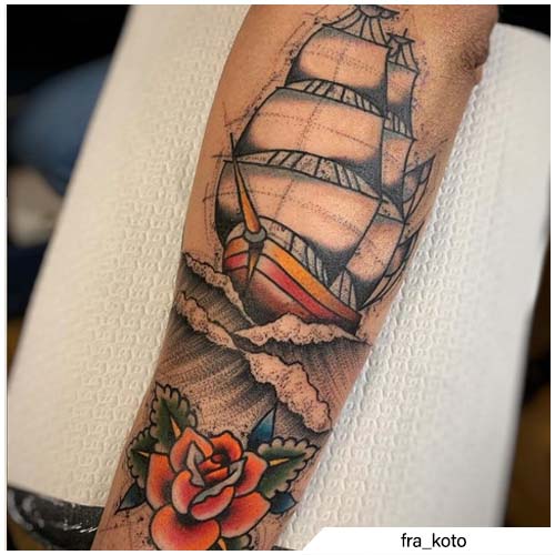 bosquejo velero tatuaje