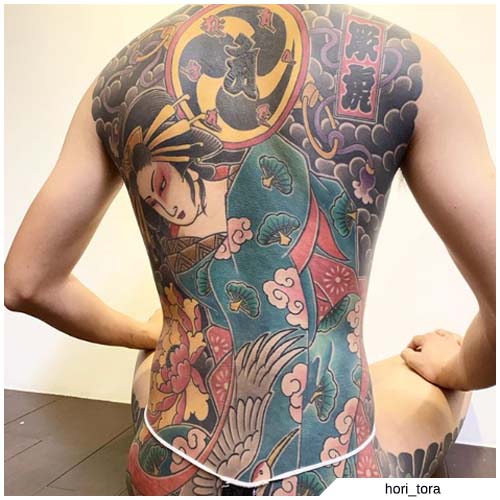 tatuaje de geisha irezumi