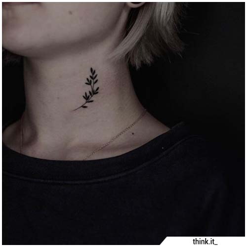 tatuaggi piccoli pianta collo