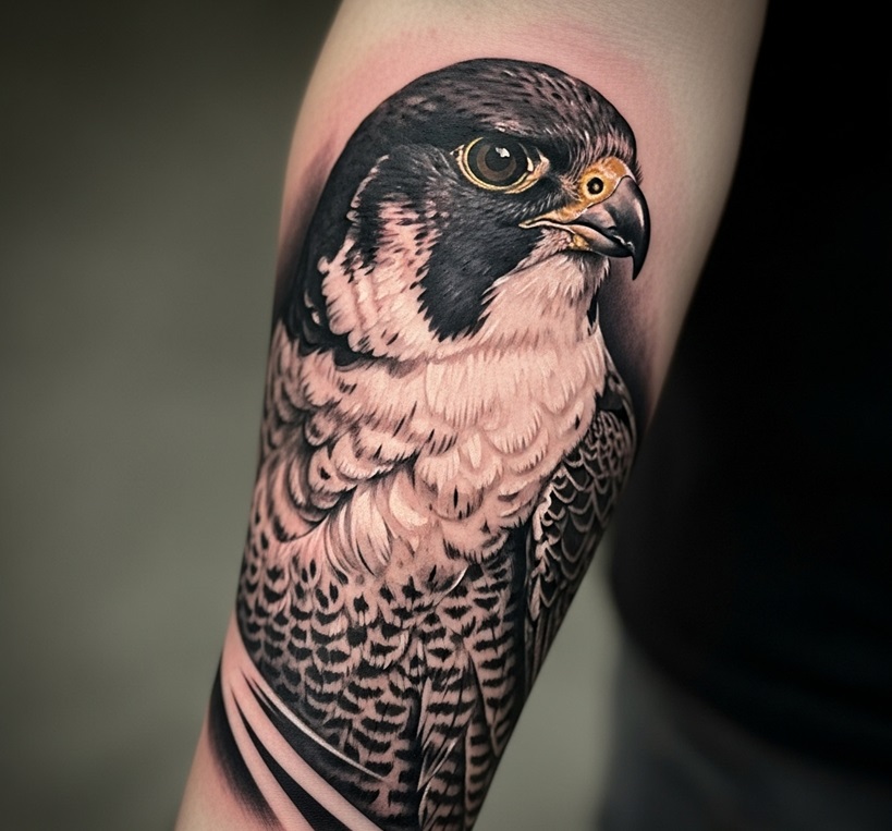 tatuaggio con falco