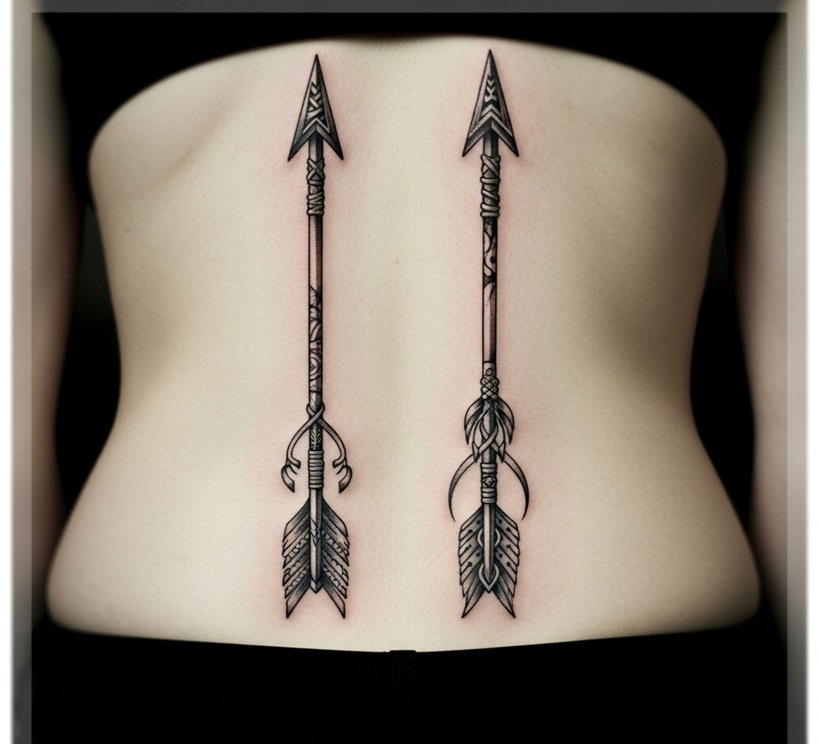 tatuaggio delle due frecce