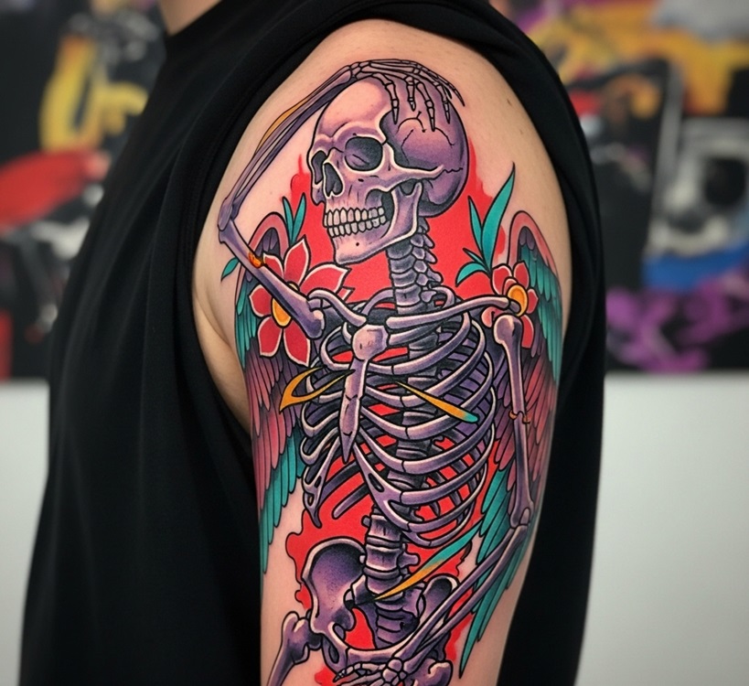 tatuaggio dello scheletro