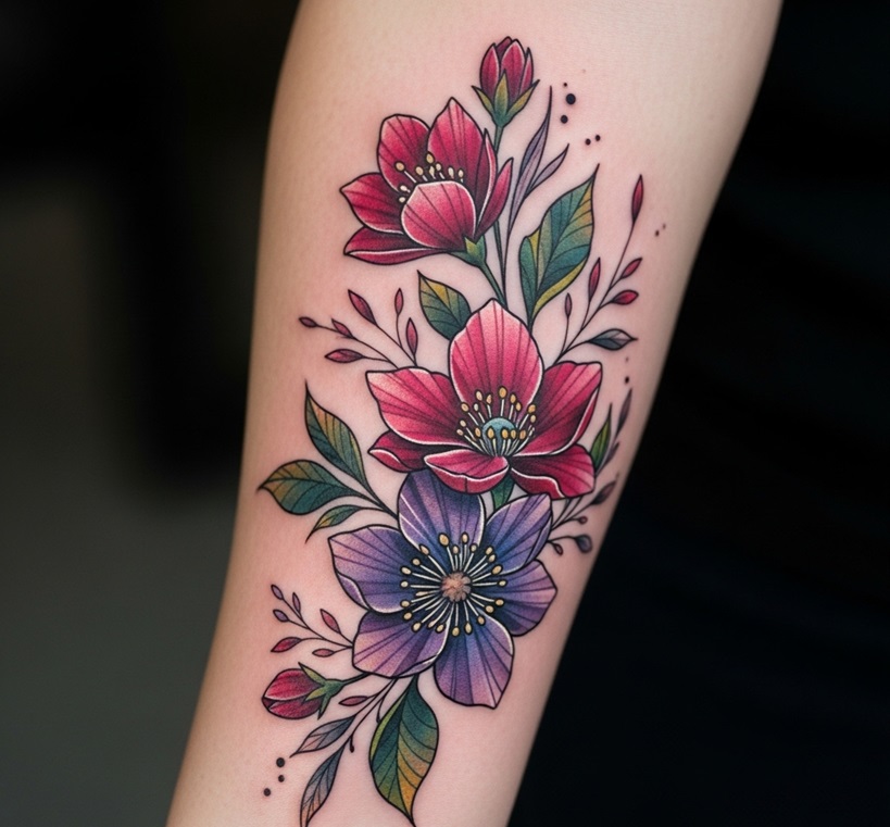 tatuaggio di fiori