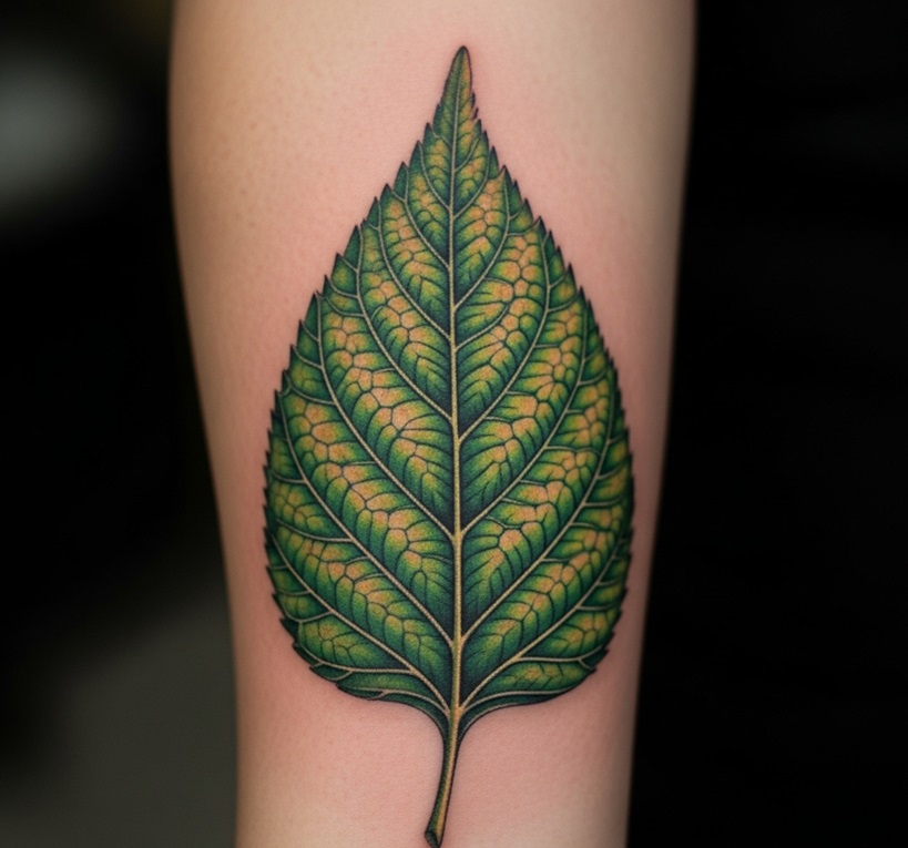 tatuaggio di foglia