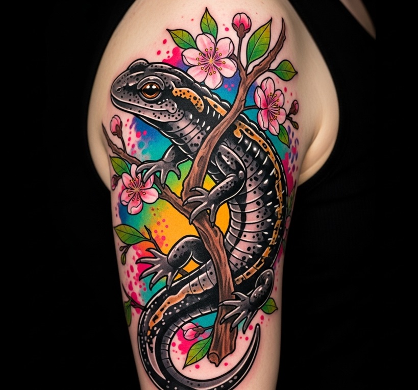 tatuaggio salamandra